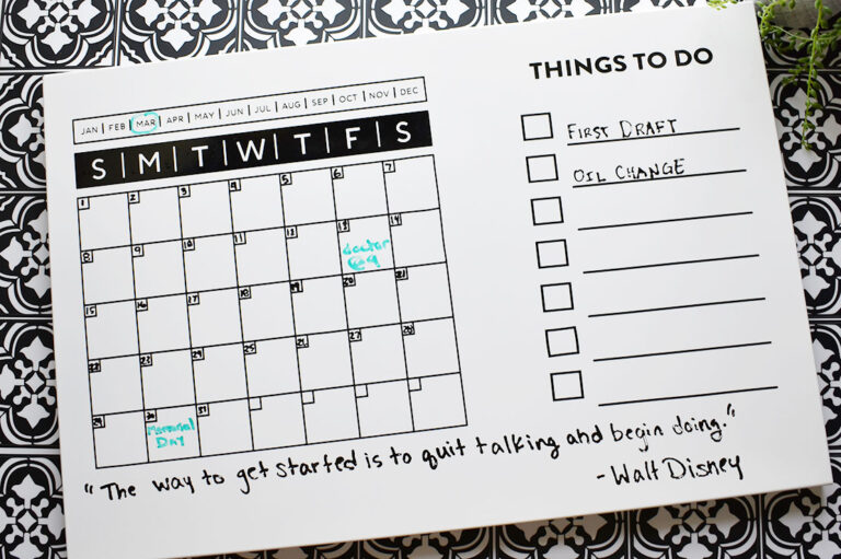 DIY Whiteboard Calendar tutorial