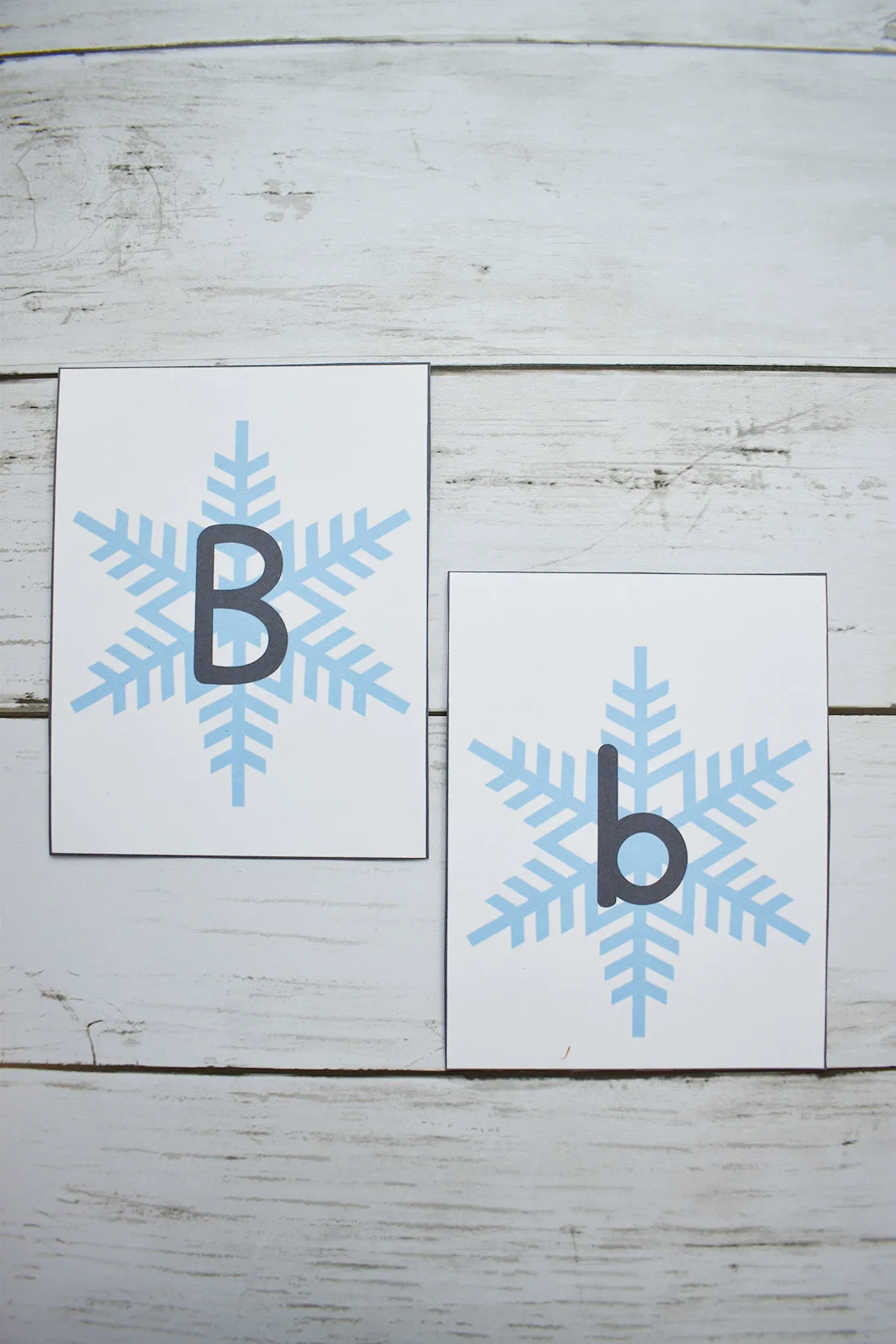snowflake printable alphabet flashcards