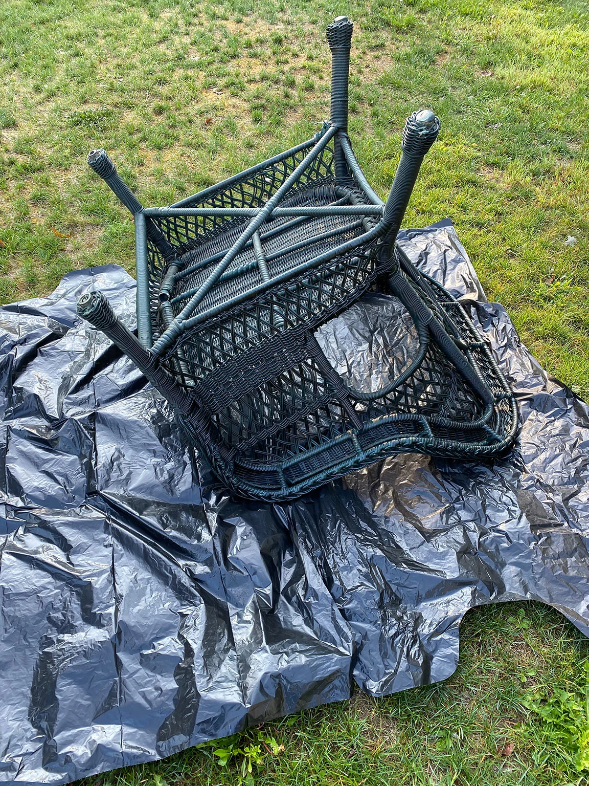 chair upside down for painting