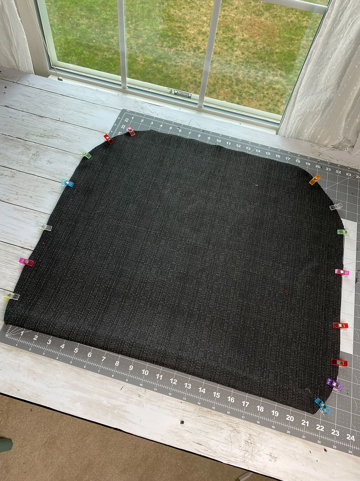 the fabric cut and clipped
