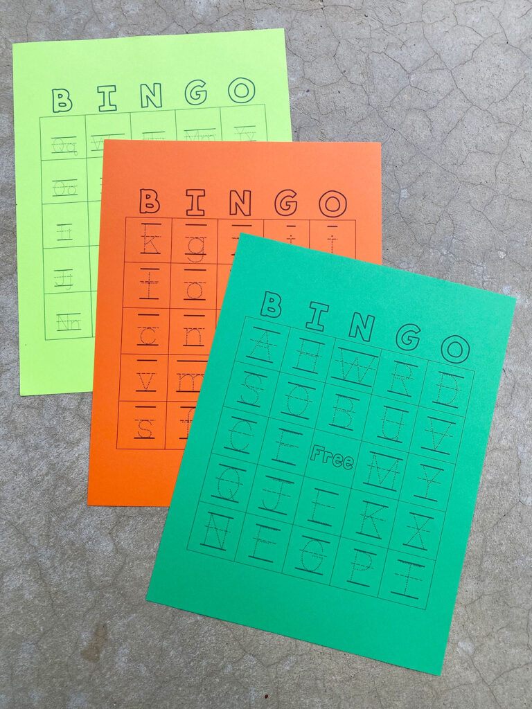 Tracing Alphabet Bingo Cards Mary Martha Mama
