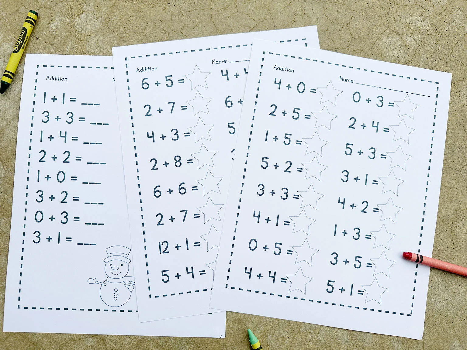 addition Christmas worksheets