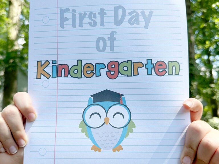 first day of kindergarten owl horizontal