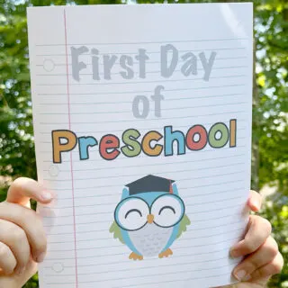 first day of preschool sign printable horizontal