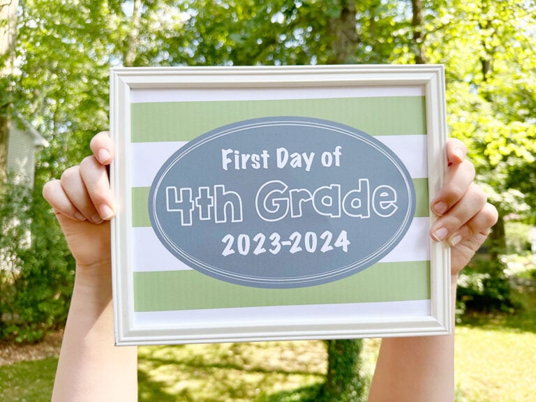 free printable first day of school signs 2023 4th grade sign