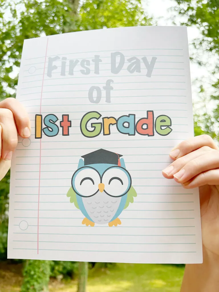 first day of 1st grade sign