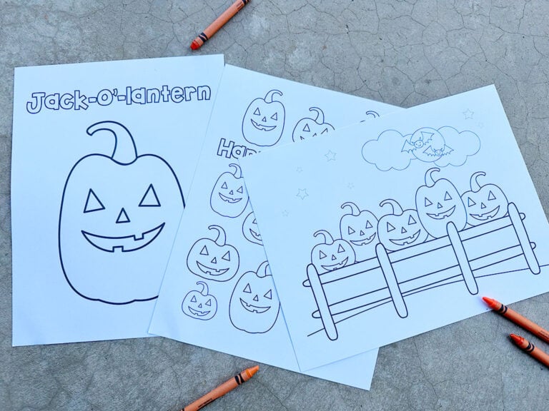 jack o lantern coloring pages horizontal