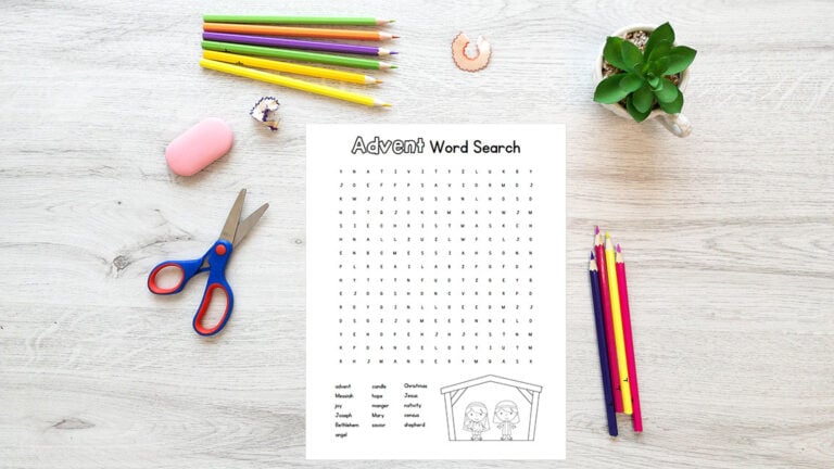 advent word search printable
