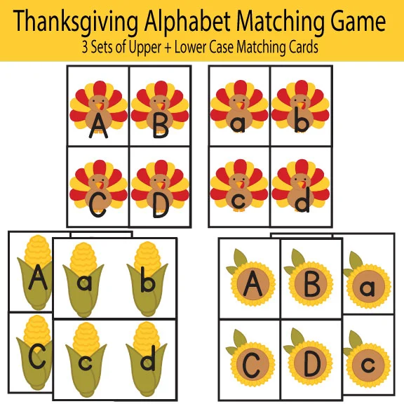Thanksgiving Alphabet cards
