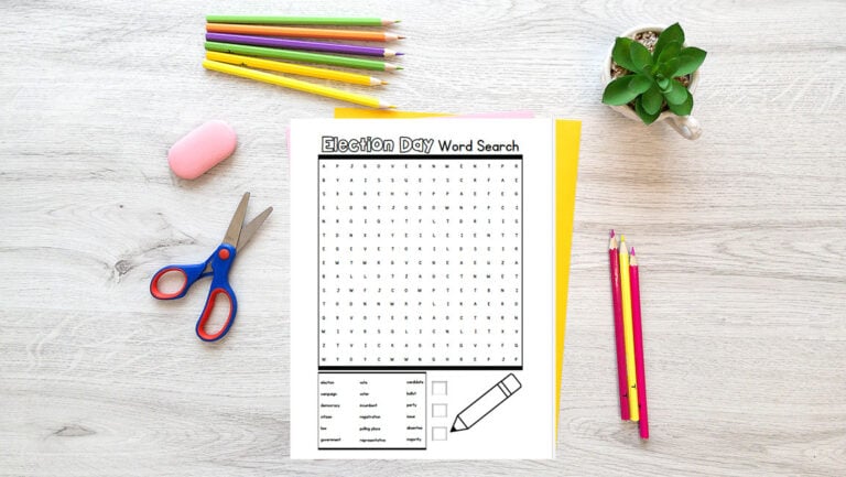 Election Day word search activity