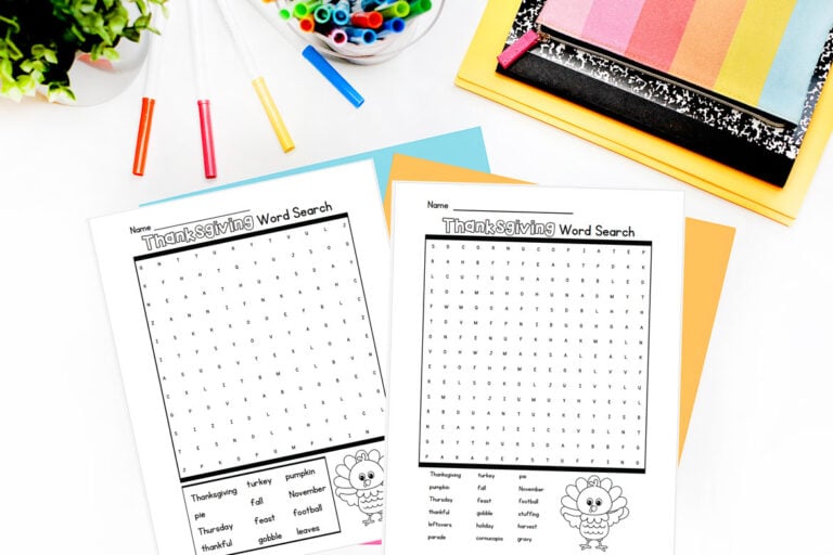 thanksgiving word search printables