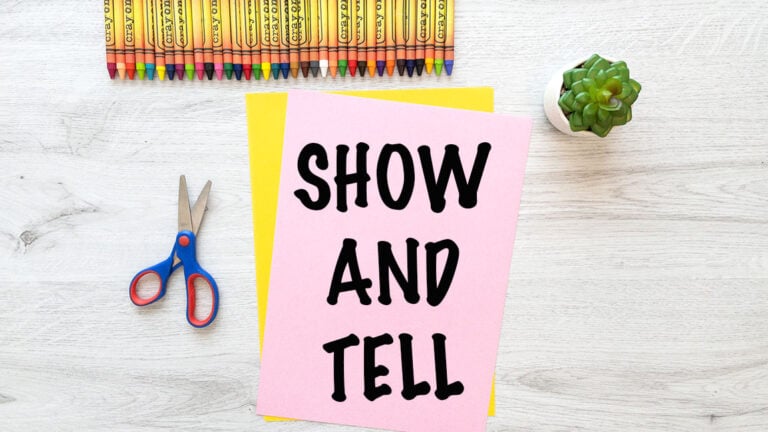 show and tell examples paper horizontal