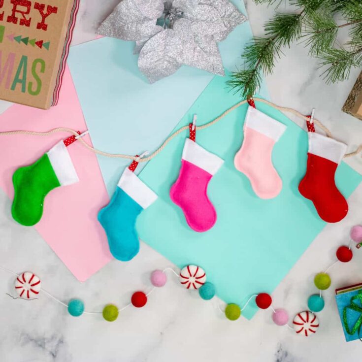 Image for Mini Christmas Stocking Sewing Pattern + Make Adorable Holiday Garland