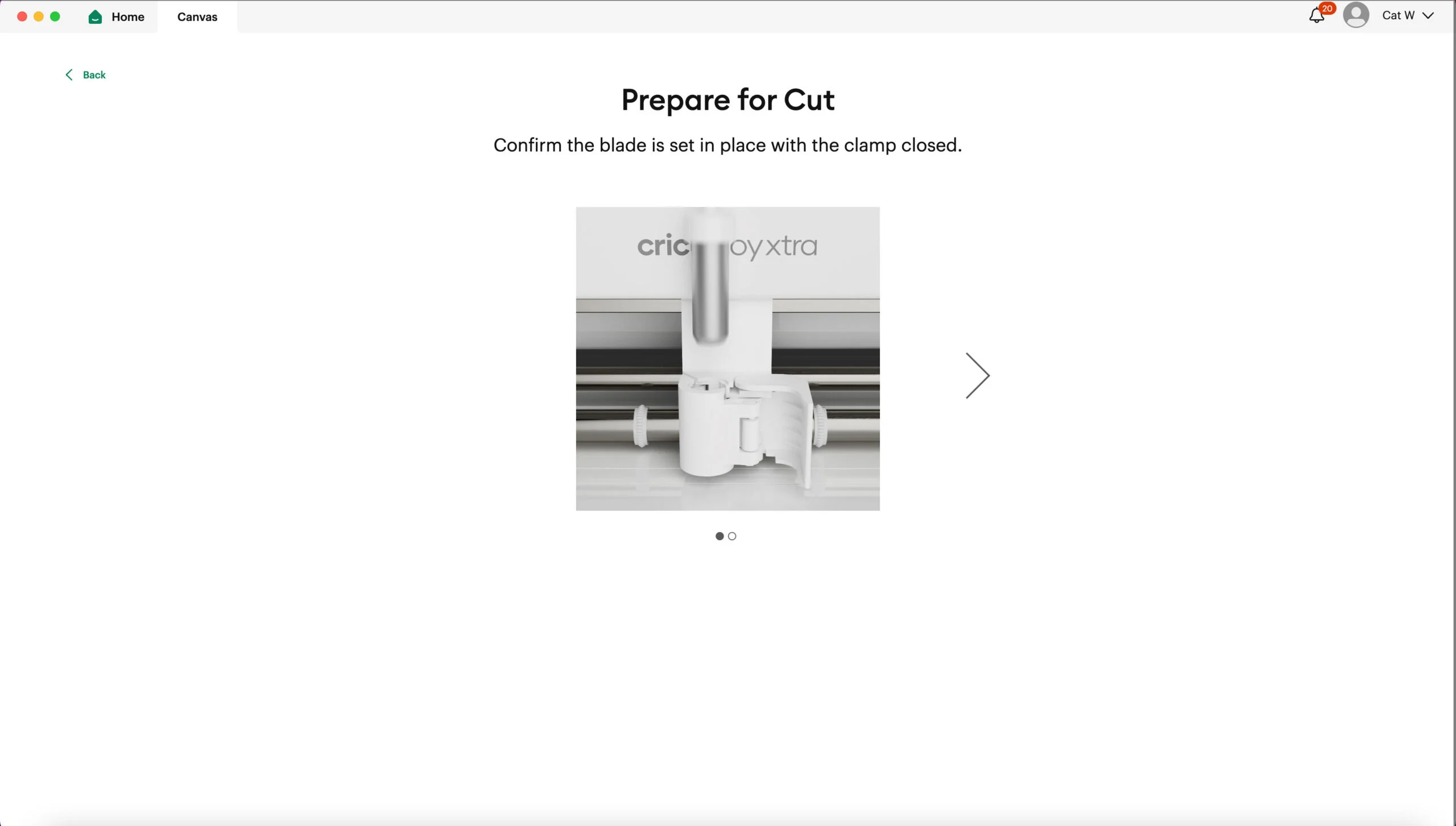 prepare to cut screen