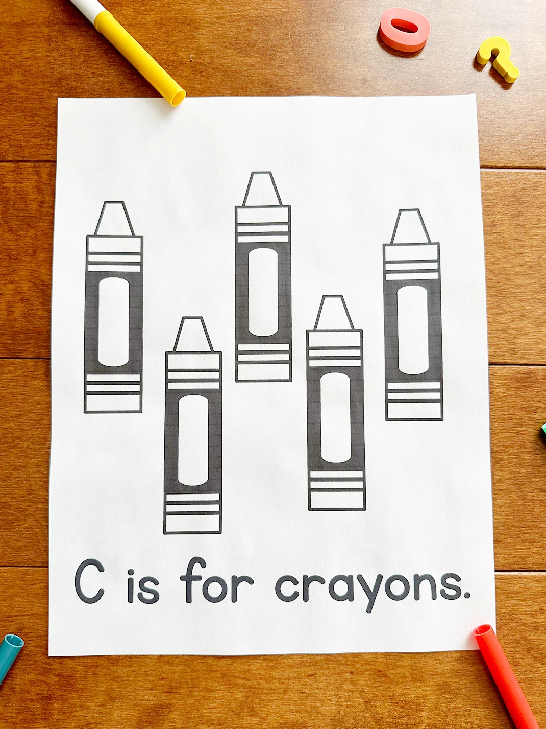 Letter C printable C is for crayons