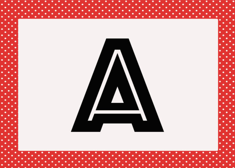 things that start with A graphic A on white and red background