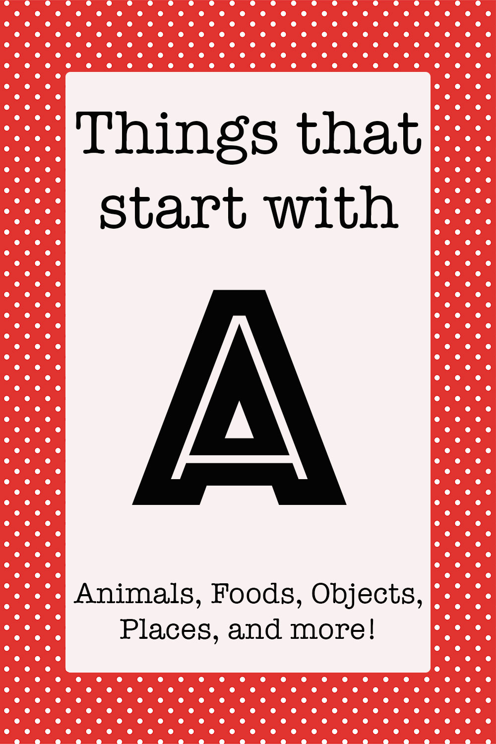 Things that start with A graphic