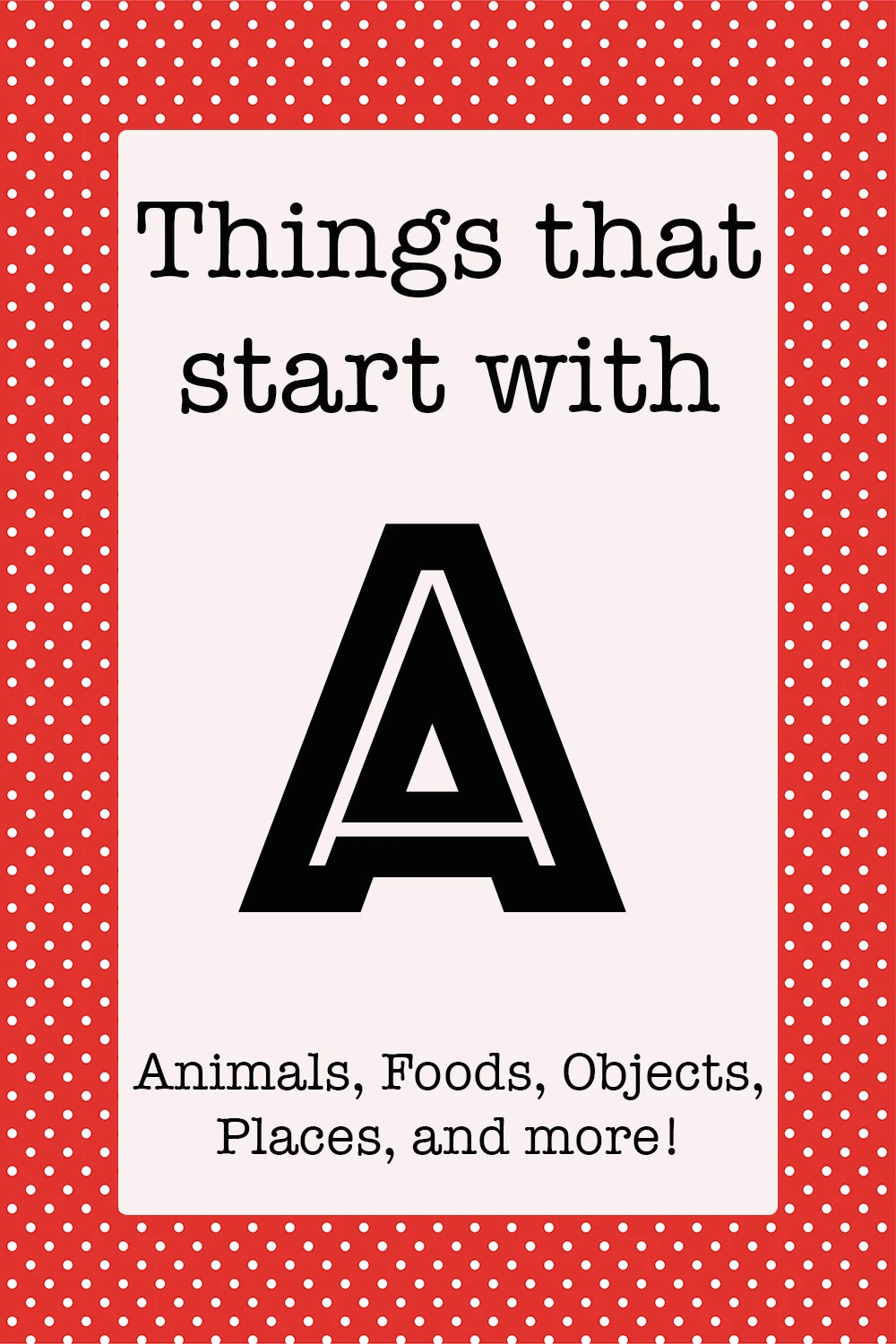 Things that start with A graphic