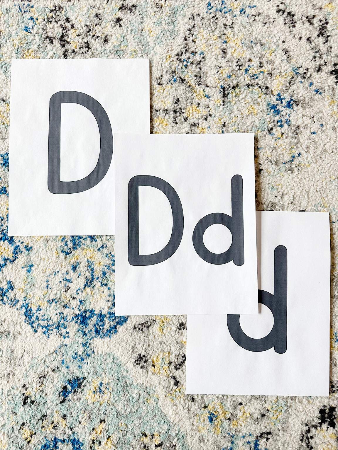 Letter D printable print vertical pages