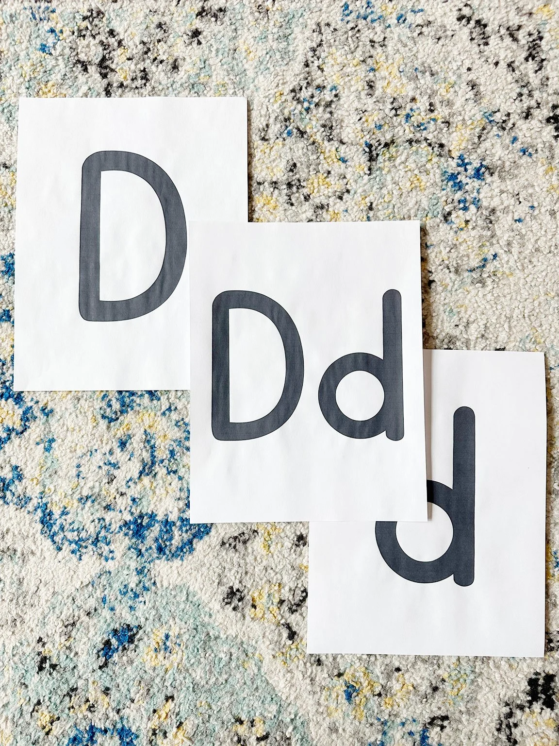 Letter D printable print vertical pages