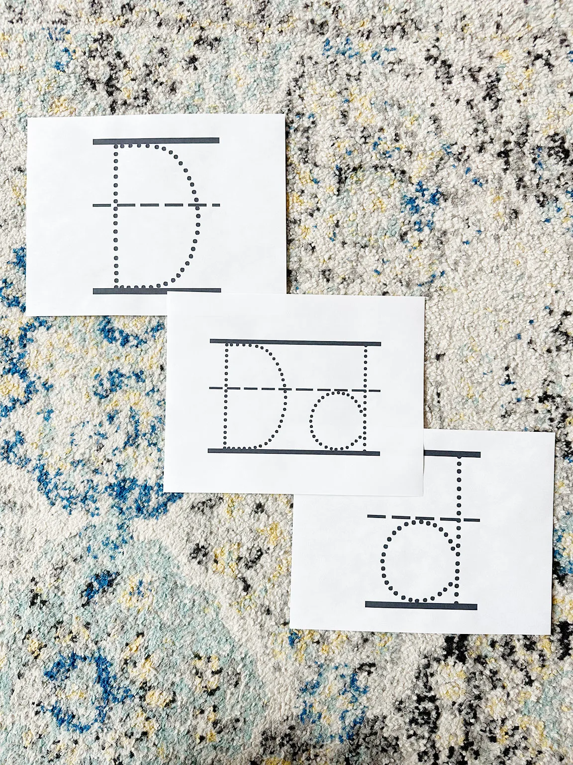 Letter D printable pages dotted letters horizontal