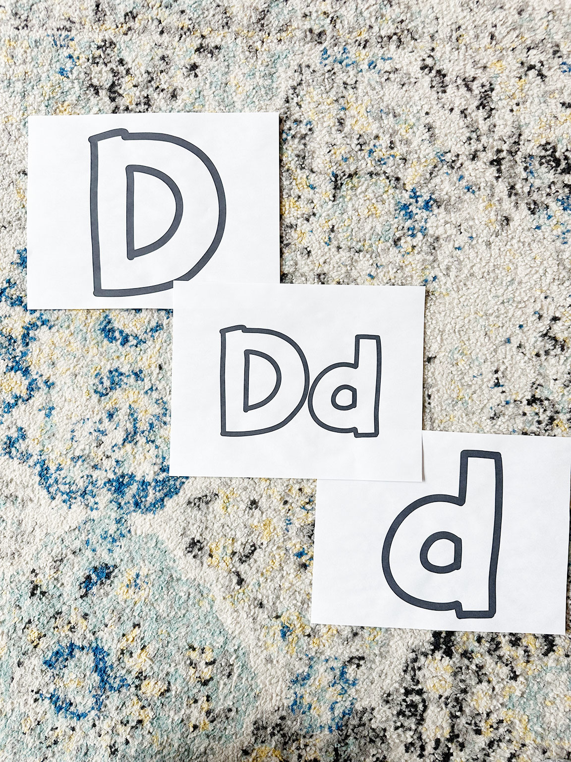 Letter D printable pages outlines horizontal