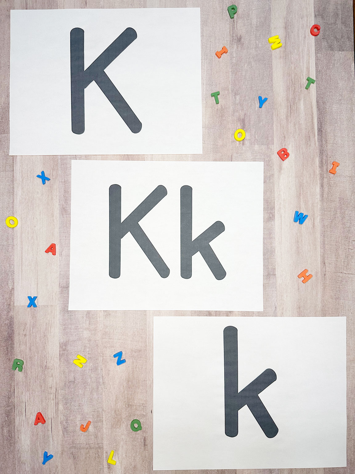 letter k printables on a table
