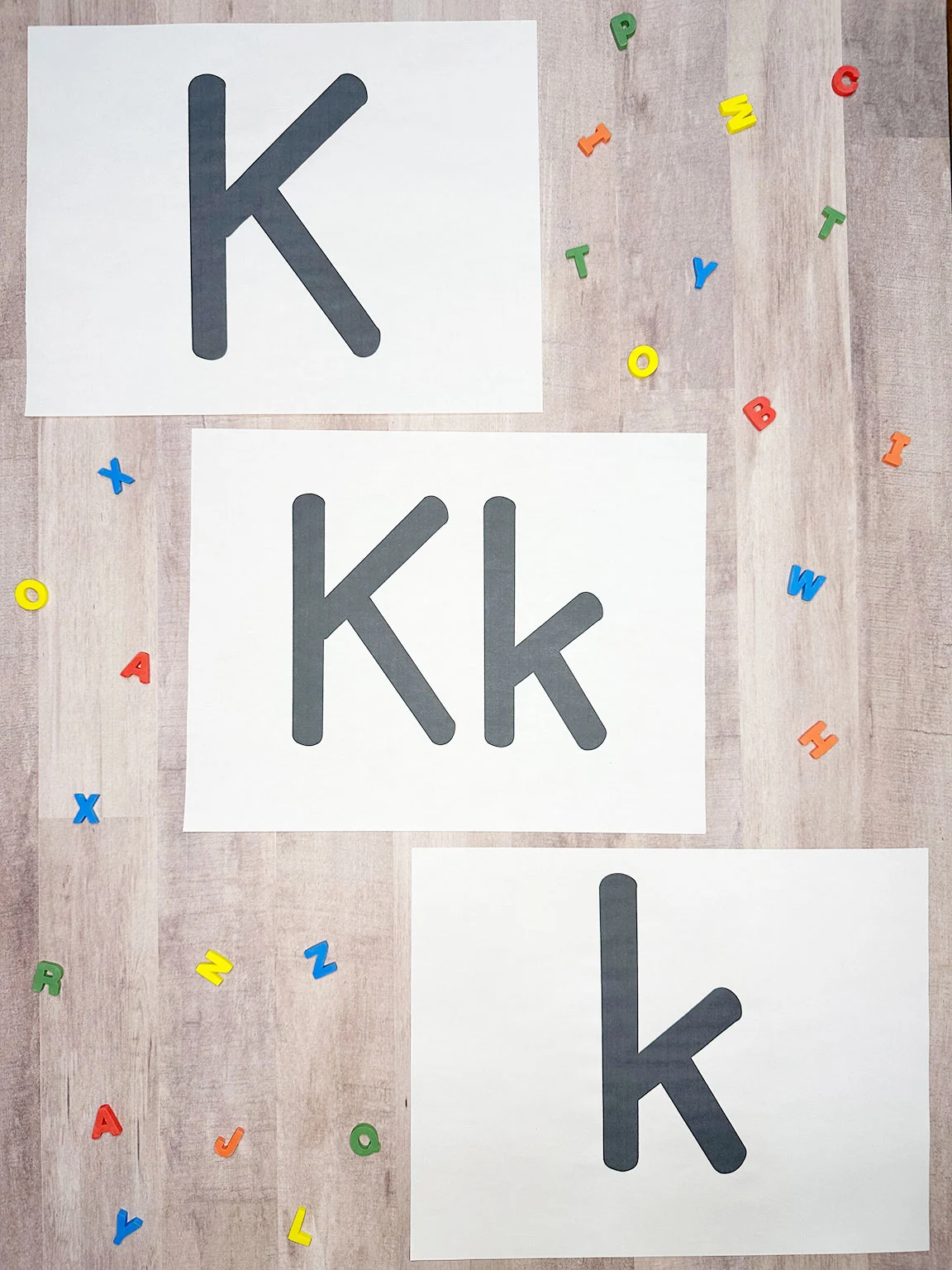 letter k printables on a table