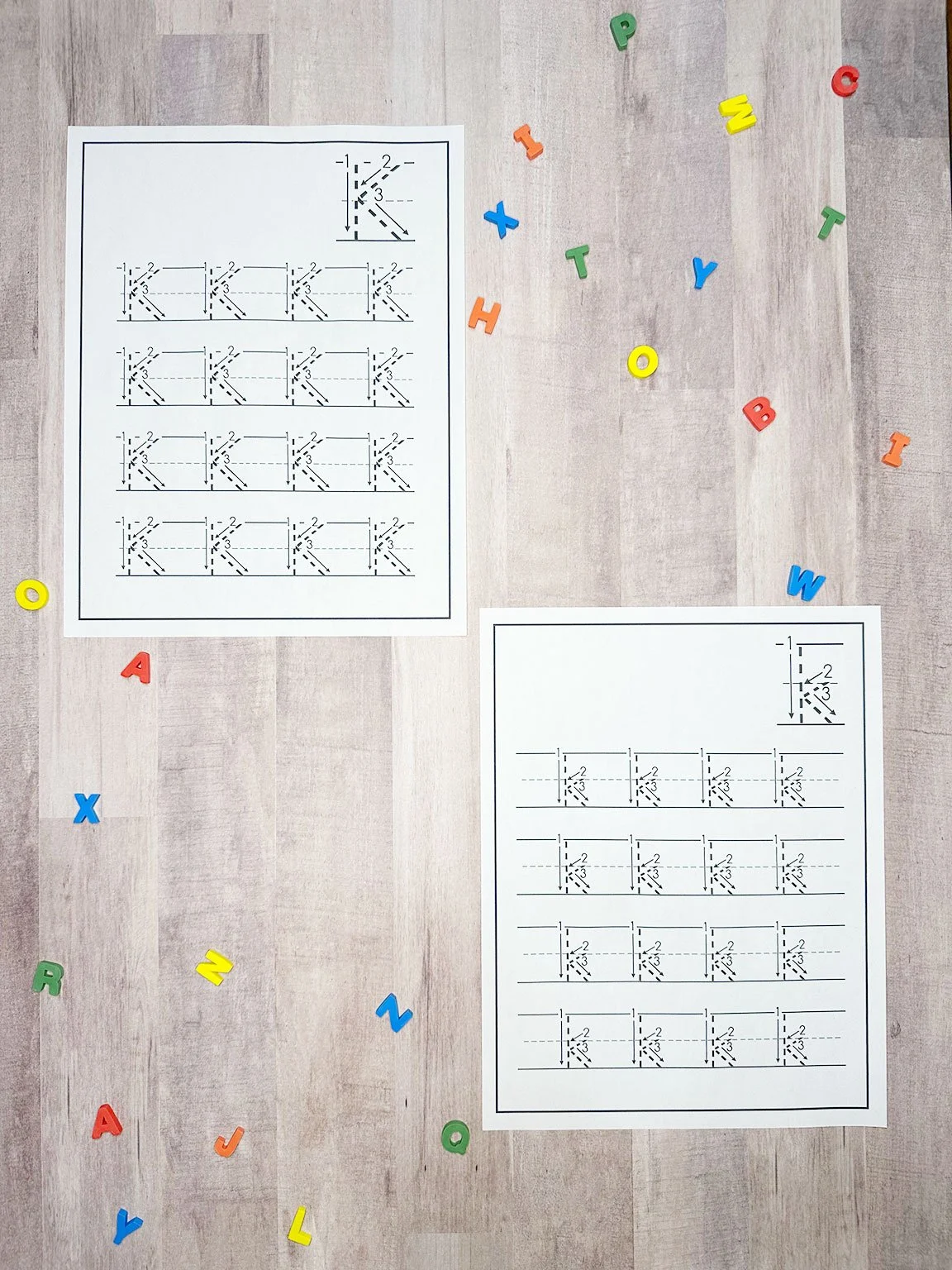 worksheets with letter erasers
