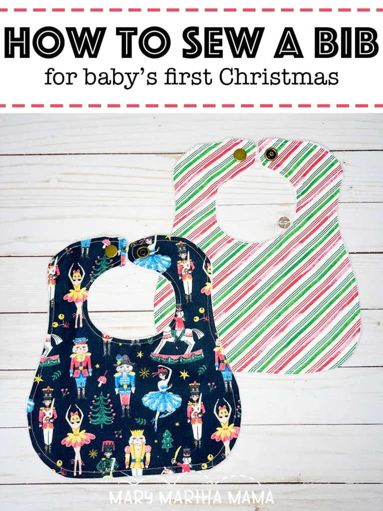 Learn How to Sew a Bib for Baby's First Christmas following this simple tutorial with video.