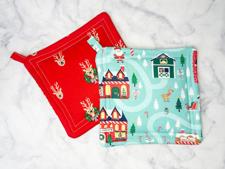 potholders made using this how to sew a potholder tutorial