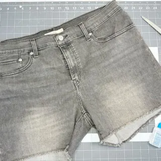 supplies needed for tutorial for how to keep raw hem jeans from fraying