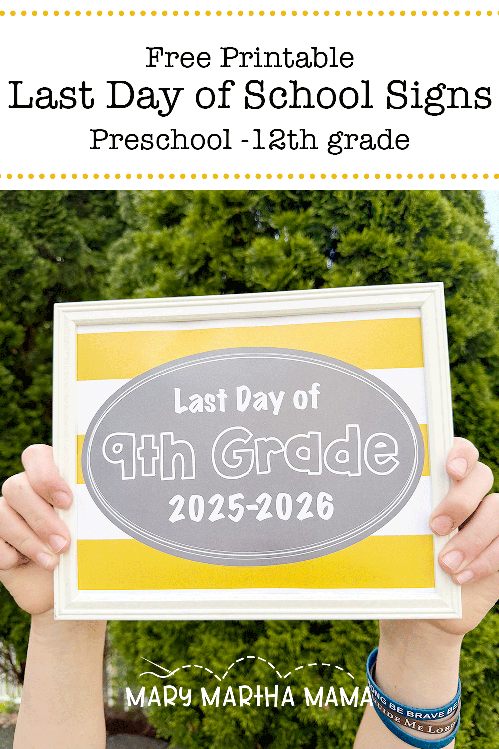 sign help up by two hands of free printable last day of school signs 2026